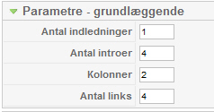 Joomla! - Forside, Parametre - grundlæggende